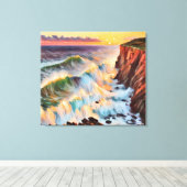 Anders Artistry* Zonsondergang op de Wave's* Canvas Afdruk (Insitu (Houten vloer))