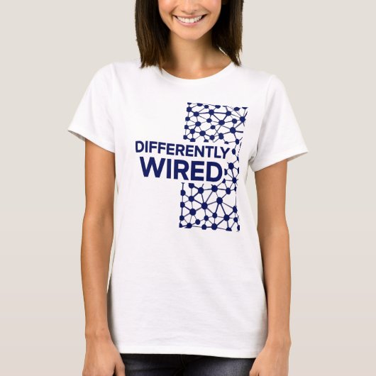 Anders Bedraad – Autisme Bewustzijn Maand Blauw T-shirt (Voorkant)