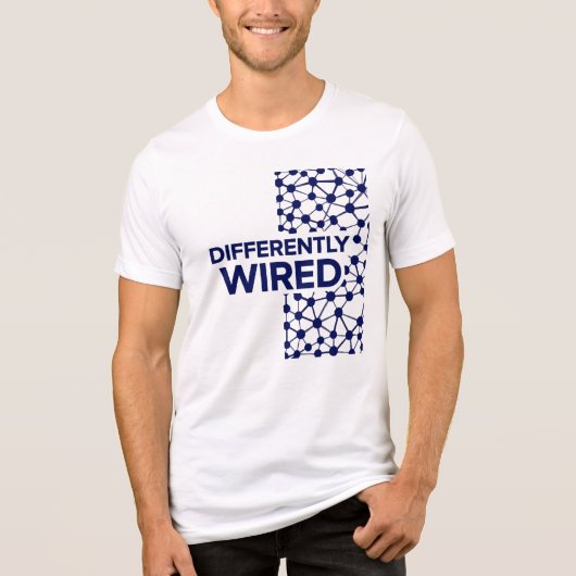 Anders Bedraad – Autisme Bewustzijn Maand Blauw Tri-Blend Shirt (Voorkant)