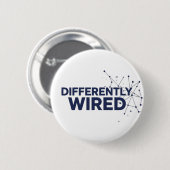 Anders Bedraad – Maand van Autismebewustzijn Blauw Ronde Button 5,7 Cm (Voorkant /achterkant)