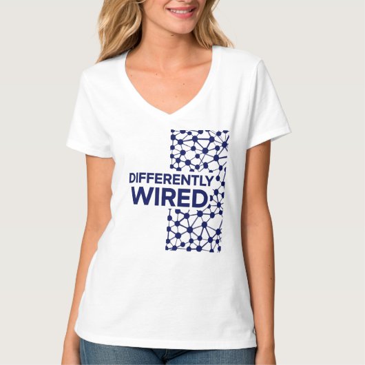 Anders Bedraad – Maand van Autismebewustzijn Blauw T-shirt (Voorkant)