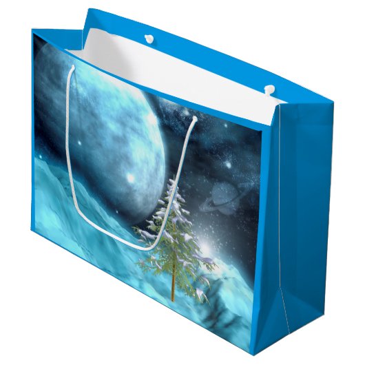 Anders bedwelmd kerstfeest groot cadeauzakje (Voorkant Gekanteld)