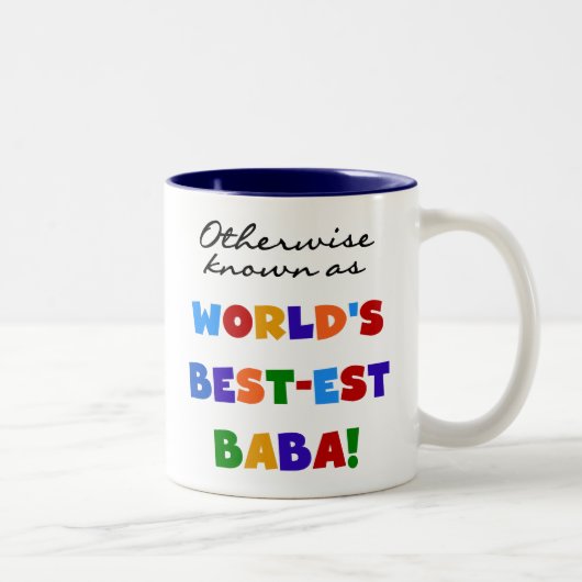 Anders Bekend als best-Baba T-shirts en cadeautjes Tweekleurige Koffiemok (Rechts)