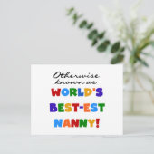 Anders Bekend als best-est nanny Gifts Briefkaart (Staand voorkant)