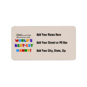 Anders Bekend als best-est nanny Gifts Etiket (Voorkant)