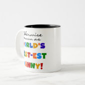 Anders Bekend als best-est nanny Gifts Tweekleurige Koffiemok (Voorkant links)