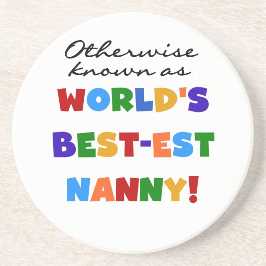 Anders Bekend als best-est nanny Gifts Zandsteen Onderzetter (Voorkant)