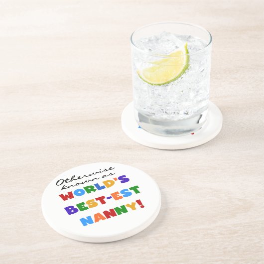 Anders Bekend als best-est nanny Gifts Zandsteen Onderzetter (Zijkant)