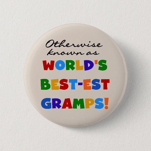 Anders Bekend als Beste Gramps Ronde Button 5,7 Cm (Voorkant)