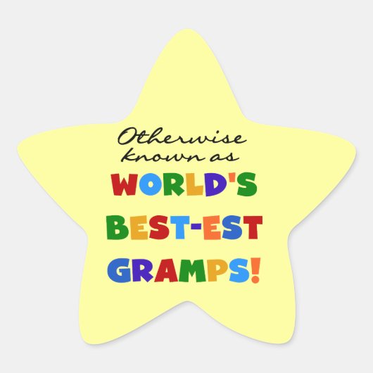 Anders Bekend als Beste Gramps Ster Sticker (Voorkant)