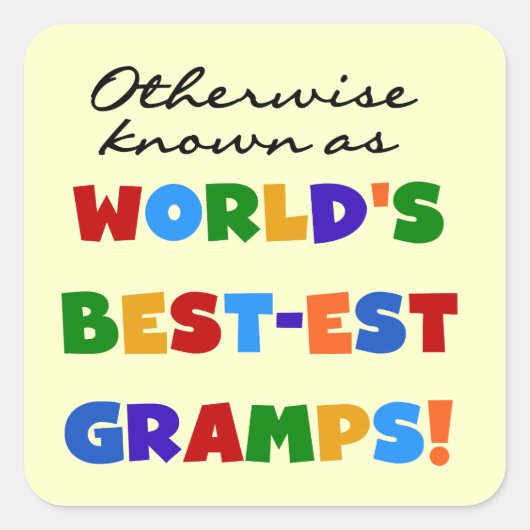 Anders Bekend als Beste Gramps Vierkante Sticker (Voorkant)