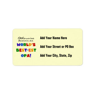 Anders Bekend als Beste Opa T-shirts en cadeaus Etiket