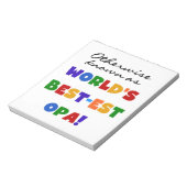 Anders Bekend als Beste Opa T-shirts en cadeaus Notitieblok (Linkerzijde)