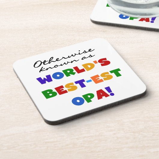 Anders Bekend als Beste Opa T-shirts en cadeaus Onderzetter (Linkerzijde)