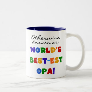 Anders Bekend als Beste Opa T-shirts en cadeaus Tweekleurige Koffiemok