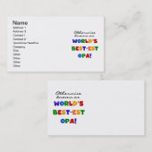 Anders Bekend als Beste Opa T-shirts en cadeaus Visitekaartje (Voorkant / Achterkant)