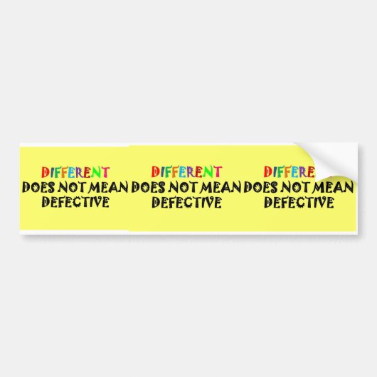 Anders betekent niet defect bumpersticker (Voorkant)