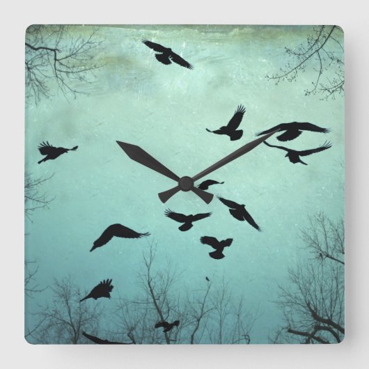 Anders blauw vierkante klok (Voorkant)