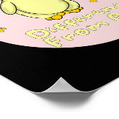Anders dan alle Kawaii Baby Duck Yellow & Pink Poster (Hoek)