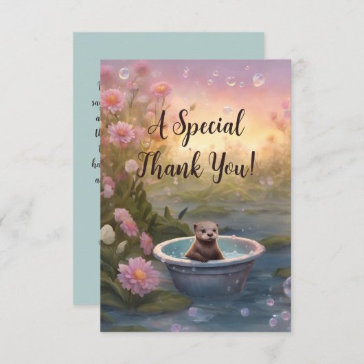 Anders dan Schattig Baby shower Bedankkaart (Voorkant / Achterkant)