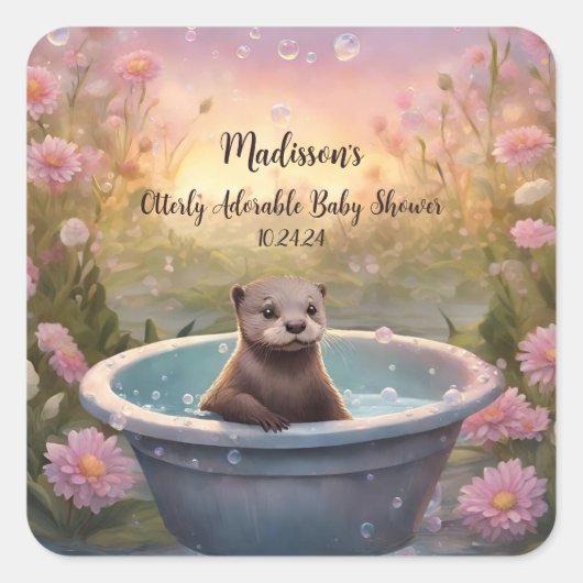 Anders dan Schattig Baby shower Vierkante Sticker (Voorkant)