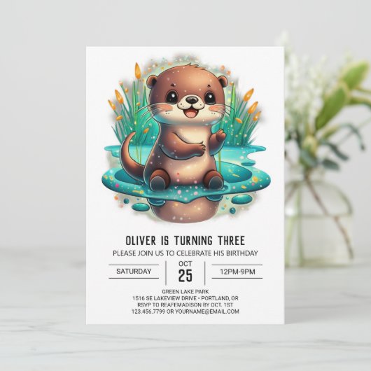 Anders dan Schattige verjaardagsuitnodiging Kaart (Staand voorkant)