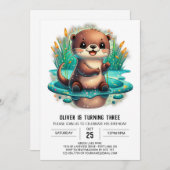 Anders dan Schattige verjaardagsuitnodiging Kaart (Voorkant / Achterkant)