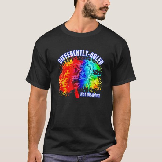 Anders geabled neuro diversiteit Autisme Regenboog T-shirt (Voorkant)