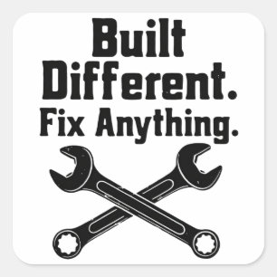 Anders Gebouwd Elke Moersleutel Repareert Mechanic Vierkante Sticker