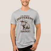 Anders Gebouwd Slecht Cowboy Capybara Tri-Blend Shirt (Voorkant)