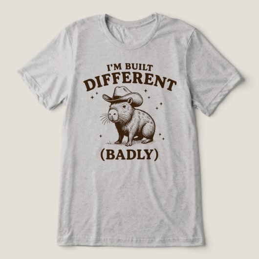 Anders Gebouwd Slecht Cowboy Capybara Tri-Blend Shirt (Design voorkant)