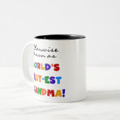 Anders gekend als best mogelijke oma-cadeaus tweekleurige koffiemok (Voorkant links)