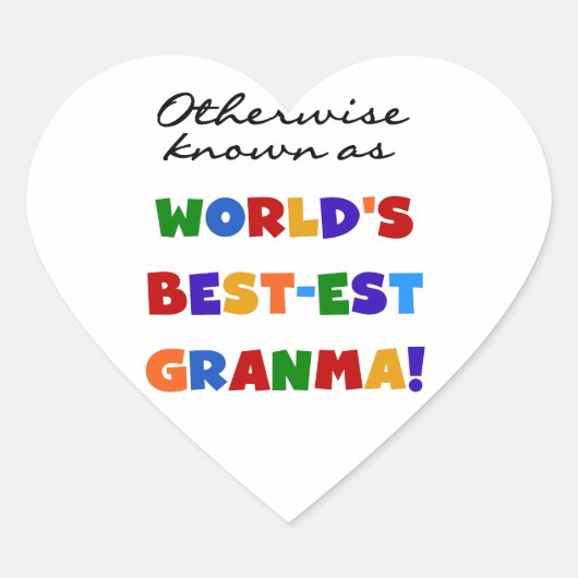 Anders gekend als beste granma-cadeaus hart sticker (Voorkant)
