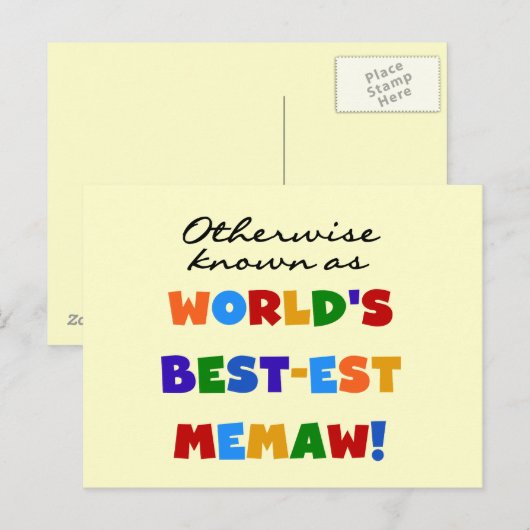 Anders genoemd geworden best-est-Beste Memaw van Briefkaart (Voorkant / Achterkant)