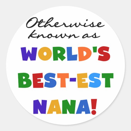 Anders Genoemd geworden best-est-Beste Nana Ronde Sticker (Voorkant)