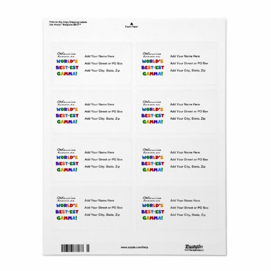 Anders Genoemd geworden Giften van de Gamma's van Etiket (Full Sheet)