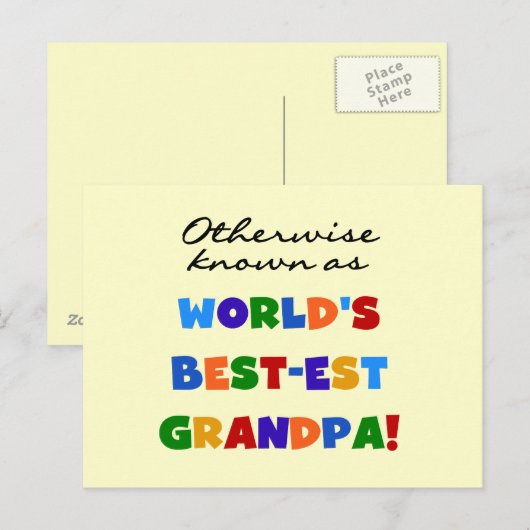 Anders Genoemd geworden Giften van de Opa van het Briefkaart (Voorkant / Achterkant)