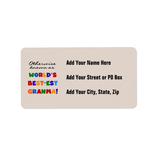 Anders Genoemd geworden Giften van Granma van het Etiket (Voorkant)