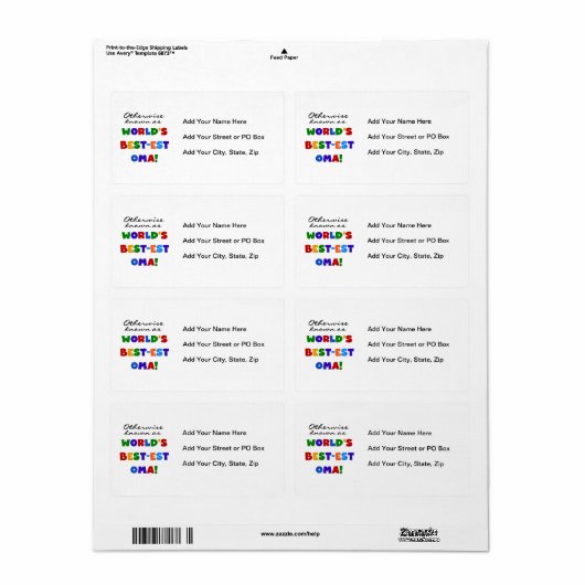 Anders Genoemd geworden T-shirts en Giften van Oma Etiket (Full Sheet)