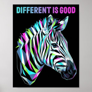 Anders is goed Zeldzame ziekte bewustzijn Zebra Poster