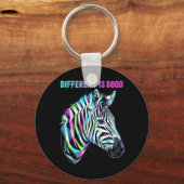 Anders is goed Zeldzame ziekte bewustzijn Zebra Sleutelhanger (Voorkant)