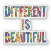 Anders is mooi - Autisme Bewustzijn Sticker (Voorkant)