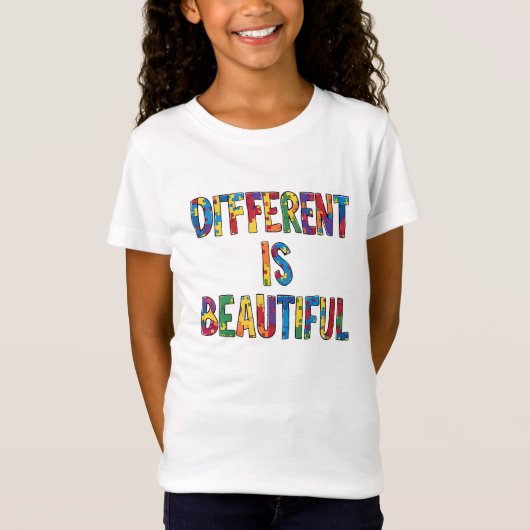Anders is mooi - Autisme Bewustzijn T-shirt (Voorkant)