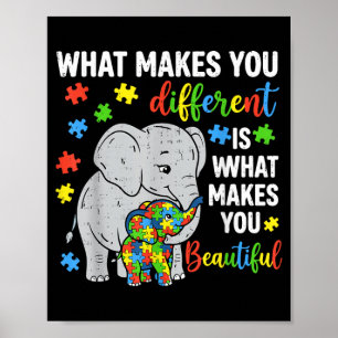 Anders is Mooi Olifant Autisme Bewustzijn Poster