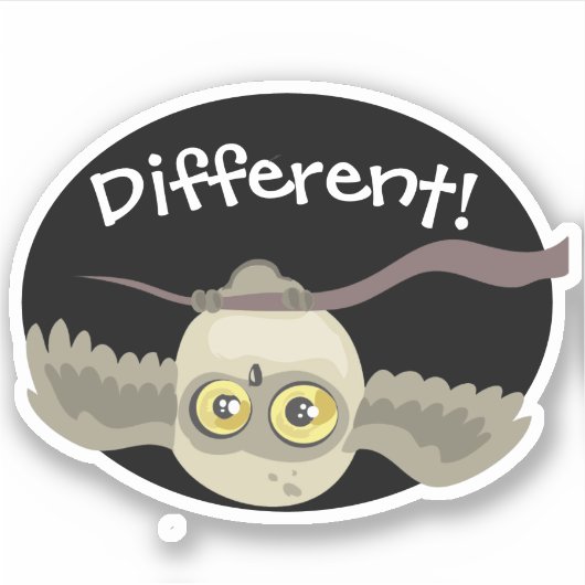 Anders! Kleine uiluil Sticker (Voorkant)