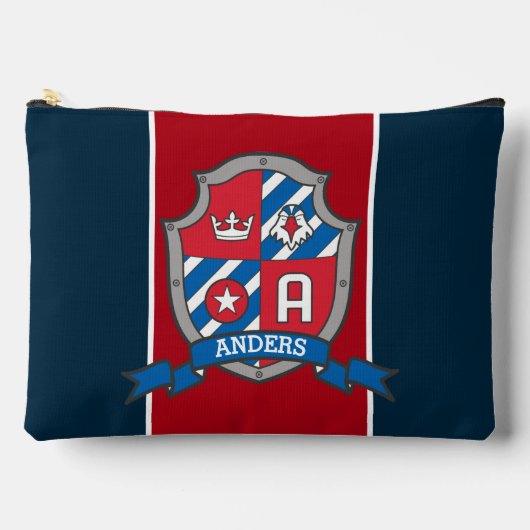 Anders letter A betekent rode blauwe knight crest Etui (Voorkant)