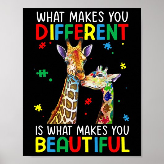 Anders Mooie Autisme Bewustzijn Puzzelstuk Poster (Voorkant)