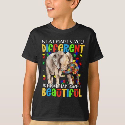 Anders Mooie Autisme Bewustzijns Puzzelstuk T-shirt (Voorkant)