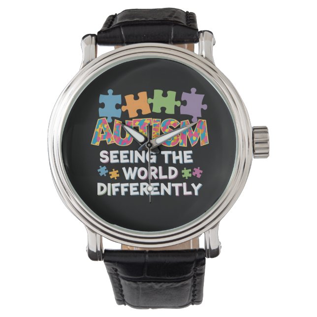Anders naar de wereld kijken Autisme bewustzijn Horloge (Voorkant)