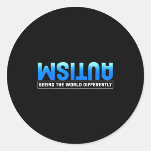 Anders naar de wereld kijken, autisme bewustzijn k ronde sticker